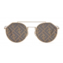 Fendi - Eyeline - Round Sunglasses - Gold - Sunglasses - Fendi Eyewear