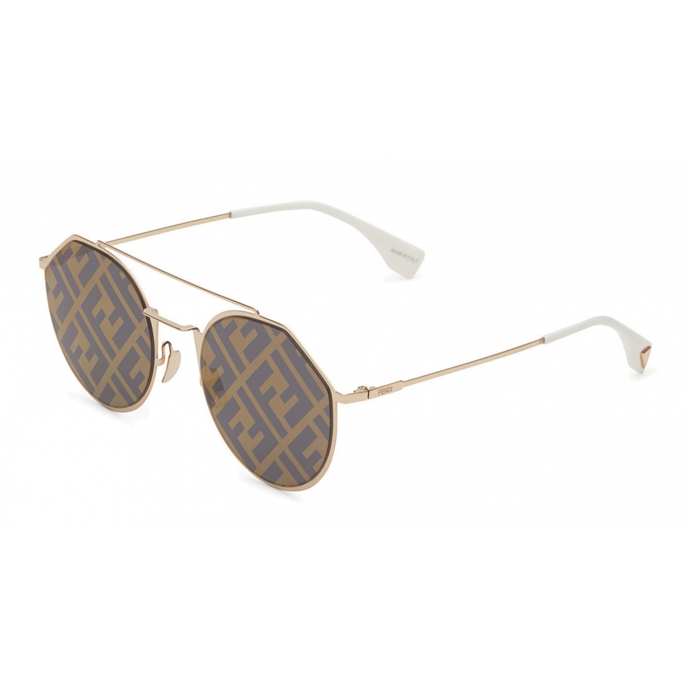 Fendi - Eyeline - Round Sunglasses - Gold - Sunglasses - Fendi Eyewear ...