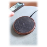 Woodcessories - Piattaforma di Ricarica Wireless Dock Qi (10W) - Ecopad Stone - Premium Pad in Vera Pietra - iPhone - Samsung