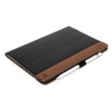 Woodcessories - Copertina Rigida in Noce e Pelle - iPad 12.9 - Custodia Flip - Eco Flip Pelle e Legno
