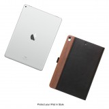 Woodcessories - Walnut and Leather Hard Cover - iPad Mini 5 - Flip Case - Eco Flip Leather and Wood