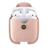 Woodcessories - AirCase - Premium AirPod Leather Necklace Eco Case - Nude Rose - QI Wireless Charging Technology - High Quality
