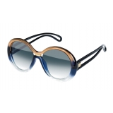 Givenchy - Occhiali da Sole Rotondi Oversize Silhouette in Optyl - Blu Marrone - Occhiali da Sole - Givenchy Eyewear