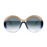 Givenchy - Occhiali da Sole Rotondi Oversize Silhouette in Optyl - Blu Marrone - Occhiali da Sole - Givenchy Eyewear