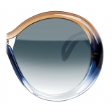 Givenchy - Occhiali da Sole Rotondi Oversize Silhouette in Optyl - Blu Marrone - Occhiali da Sole - Givenchy Eyewear