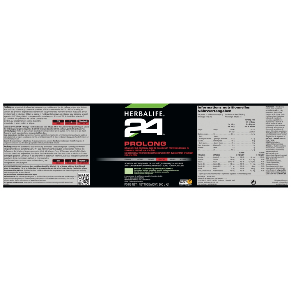 Herbalife Nutrition - Herbalife24 - Prolong - Limone - Integratore  Alimentare - Avvenice