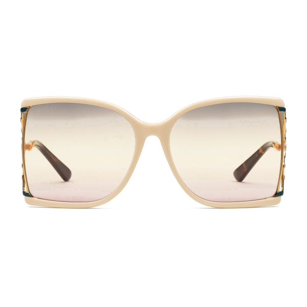 Gucci - Square Frame Acetate and Metal Sunglasses - Ivory - Gucci Eyewear