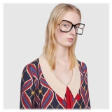 Gucci - Square Frame Acetate and Metal Sunglasses - Black Gold - Gucci Eyewear