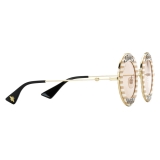 Gucci - Round Frame Acetate Sunglasses - Beige White - Gucci Eyewear