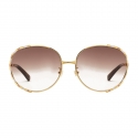 Gucci - Occhiali da Sole Rotondi in Metallo - Oro Beige Avorio - Gucci Eyewear