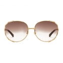 Gucci - Round Metal Sunglasses - Gold Beige Ivory - Gucci Eyewear