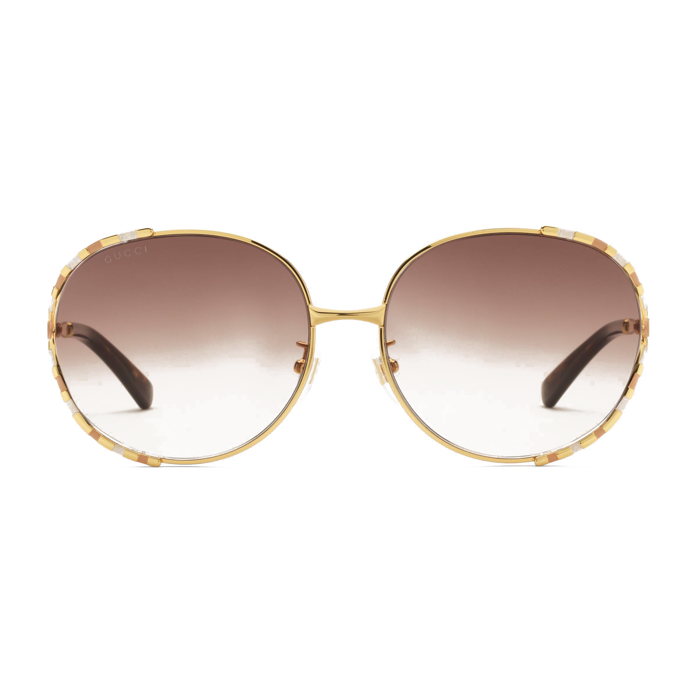 gucci round gold sunglasses
