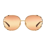 Gucci - Round Metal Sunglasses - Gold Ivory Black - Gucci Eyewear