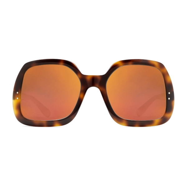 Gucci - Occhiali da Sole Quadrati in Acetato - Tartarugato Arancio - Gucci Eyewear