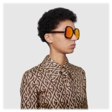 Gucci - Square Acetate Sunglasses - Turtle Orange - Gucci Eyewear