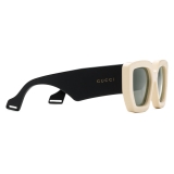 Gucci - Occhiali da Sole Quadrati in Acetato - Mix Nero Avorio - Gucci Eyewear