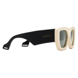 Gucci - Square Acetate Sunglasses - Mix Black Ivory - Gucci Eyewear