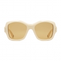 Gucci - Square Acetate Sunglasses - Ivory Gold Details - Gucci Eyewear