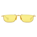 Gucci - Metal Rectangular Sunglasses - Gold Yellow - Gucci Eyewear