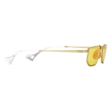 Gucci - Metal Rectangular Sunglasses - Gold Yellow - Gucci Eyewear