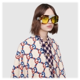 Gucci - Square Oversize Frame Acetate Sunglasses - Tortoiseshell and White Mother of Pearl - Gucci Eyewear