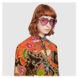 Gucci - Heart Acetate Sunglasses Elton John - Black Pink - Gucci Eyewear