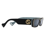 Gucci - Rectangular Sunglasses with Crystals - Black - Gucci Eyewear