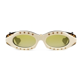 Gucci - Oval Sunglasses with Swarovski Crystals - Black - Gucci Eyewear