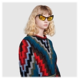 Gucci - Occhiali da Sole Rettangolari in Acetato - Nero Giallo - Gucci Eyewear