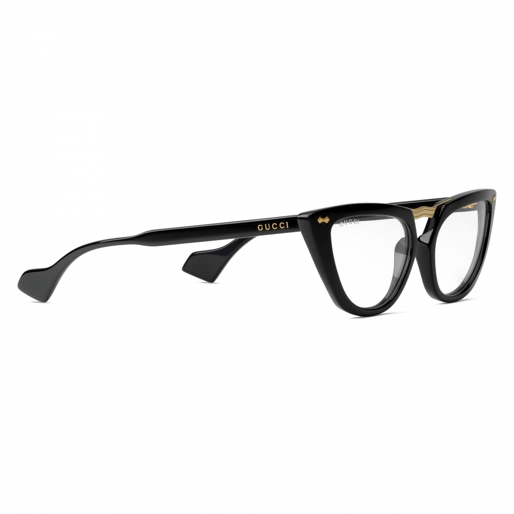 Gucci - Cat Eye Acetate Sunglasses with Metal Bridge - Black - Gucci ...