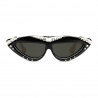 Gucci - Occhiali da Sole Ovali con Cristalli Swarovski - Bianco Nero - Gucci Eyewear