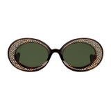 Gucci - Occhiali da Sole Ovali con Cristalli Swarovski - Tartaruga - Gucci Eyewear