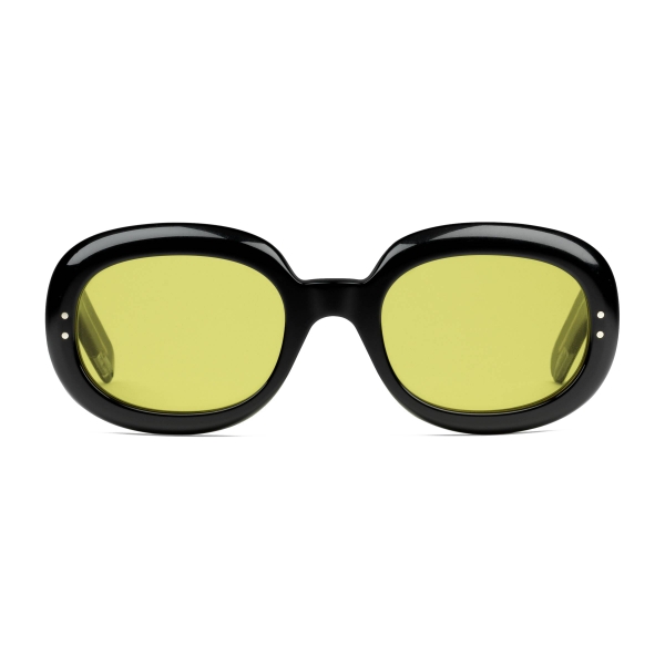 Gucci - Oval Sunglasses in Acetate - Black Yellow - Gucci Eyewear