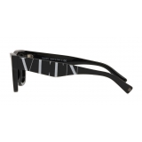 Valentino - Occhiale da Sole Squadrato in Acetato VLTN - Nero - Valentino Eyewear
