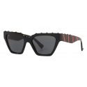 Valentino - Square Frame Acetate Sunglasses - Stud - Black - Valentino Eyewear