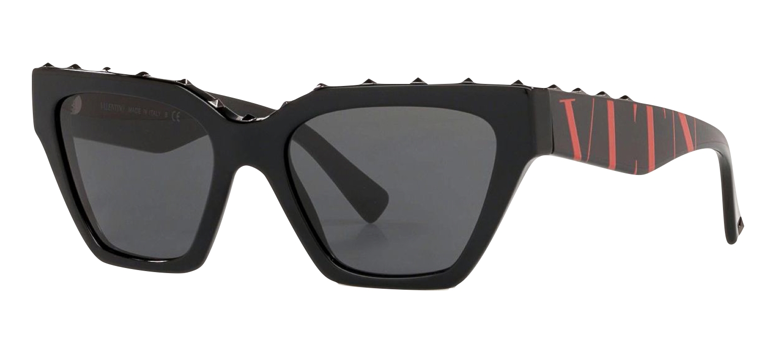 Valentino - Square Frame Acetate Sunglasses - Stud - Black Valentino - Square Frame Acetate Sunglasses - Stud - Black