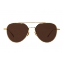 Bottega Veneta - Metal Aviator Sunglasses - Gold Brown - Sunglasses - Bottega Veneta Eyewear