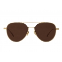 Bottega Veneta - Occhiali da Sole Aviator in Metallo - Oro Marrone - Occhiali da Sole - Bottega Veneta Eyewear