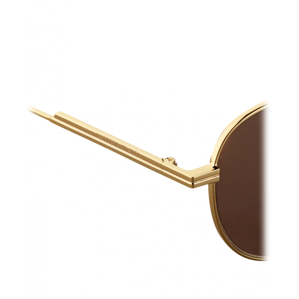 Aviator sunglasses Bottega Veneta Gold in Metal - 33393699