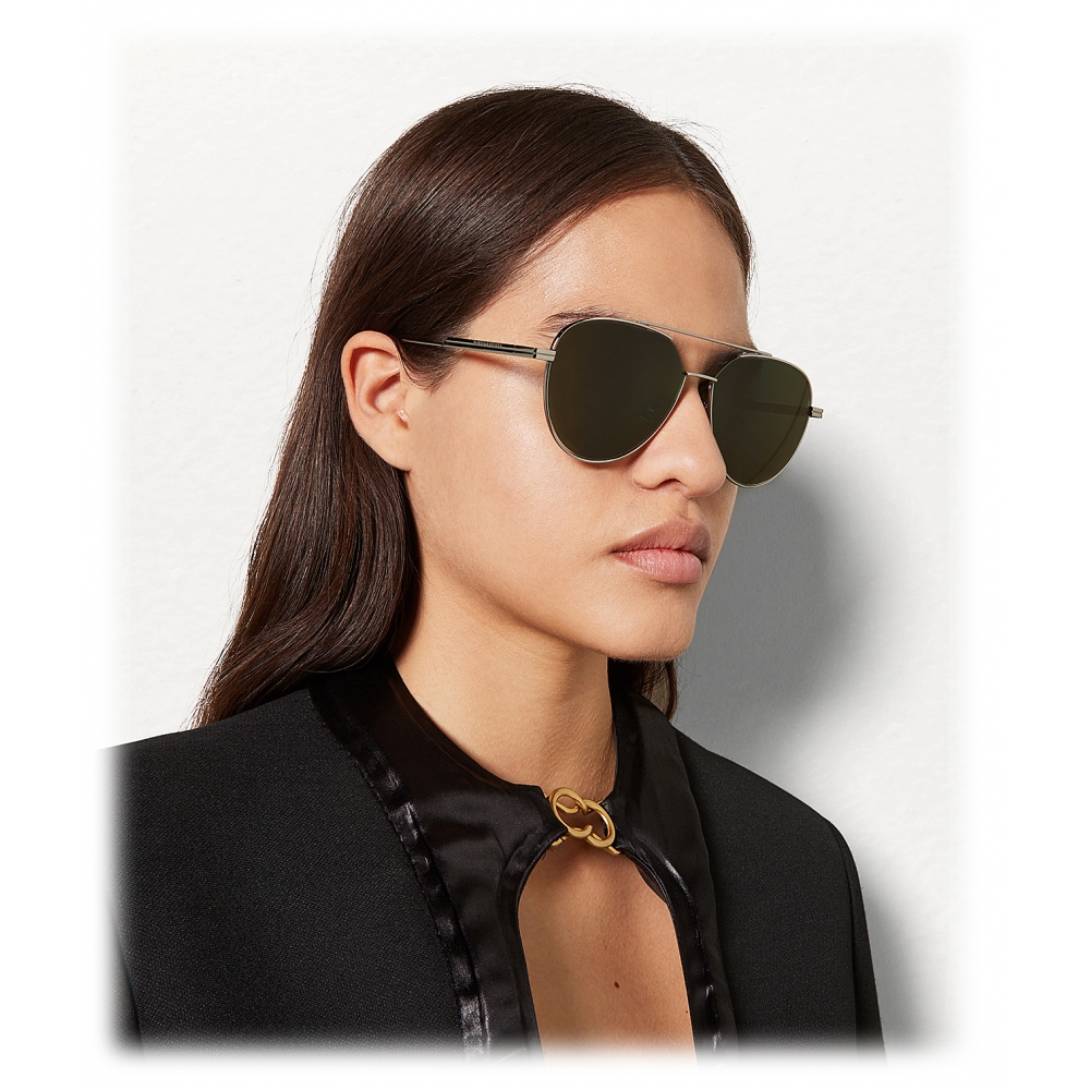 BOTTEGA VENETA Aviator-style coated metal sunglasses