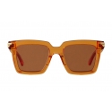 Bottega Veneta - Acetate Square Oversize Sunglasses - Orange - Sunglasses - Bottega Veneta Eyewear