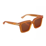 Bottega Veneta - Occhiali da Sole Quadrati Oversize in Acetato - Arancioni - Occhiali da Sole - Bottega Veneta Eyewear