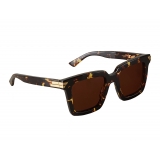 Bottega Veneta - Acetate Square Oversize Sunglasses - Brown - Sunglasses - Bottega Veneta Eyewear