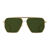 Bottega Veneta - Occhiali da Sole Aviator in Metallo - Oro Verde - Occhiali da Sole - Bottega Veneta Eyewear