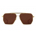 Bottega Veneta - Occhiali da Sole Aviator in Metallo - Oro Marrone Chiaro - Occhiali da Sole - Bottega Veneta Eyewear