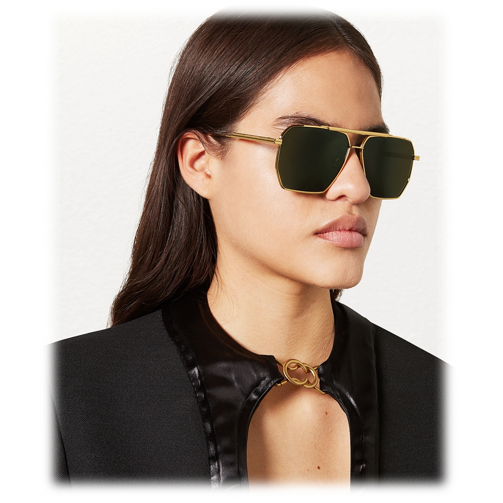Green for Men Save 38% Bottega Veneta Pilot Frame Sunglasses in Gold Mens Accessories Sunglasses 