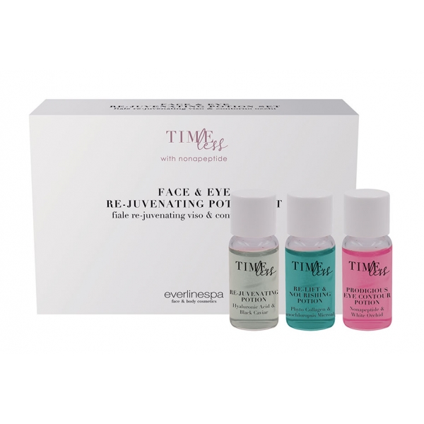 Everline Spa - Perfect Skin - Face & Eye Re-Juvenating Potion Set - Timeless - Anti Age Treatment - Professional Cosmetics