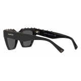 Valentino - Square Frame Acetate Sunglasses - Stud - Black - Logo - Valentino Eyewear