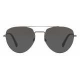 Valentino - Occhiale da Sole Pilot in Metallo - Nero - Valentino Eyewear
