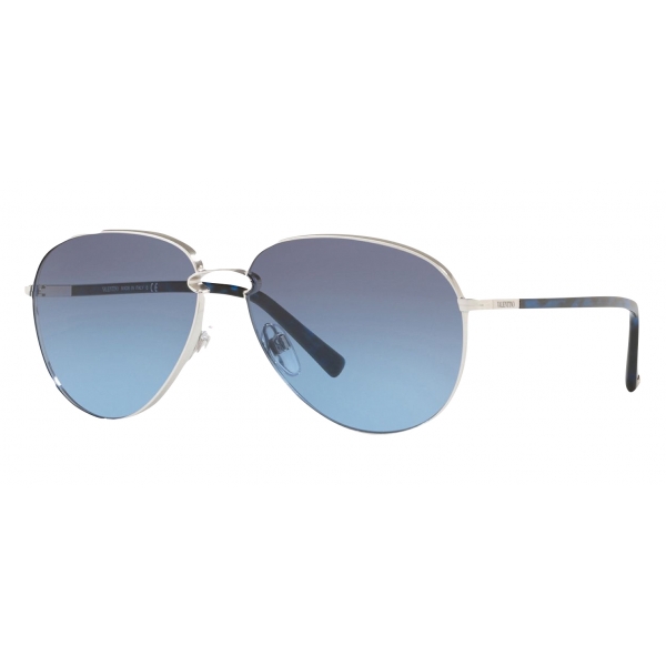 Valentino - Aviator Metal Sunglasses - Blue - Valentino Eyewear - Avvenice